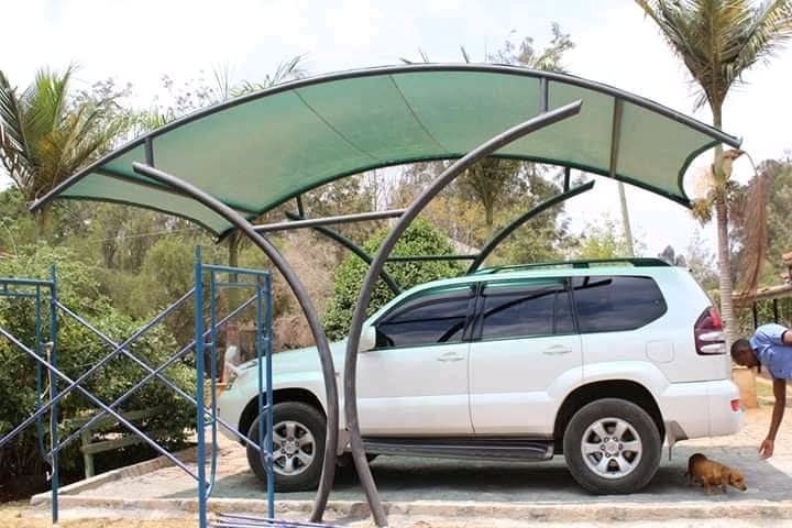 Arched Roof Car Shade - Four Cars (10m × 5m)